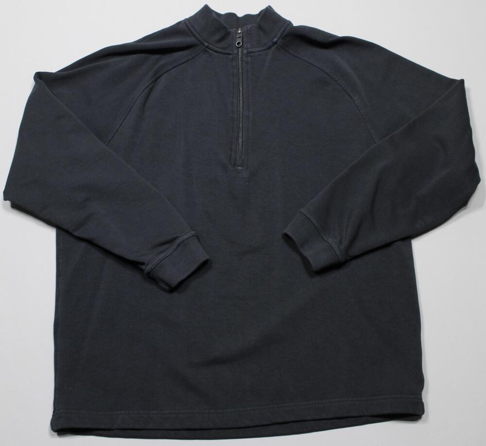 Public Rec Sweatshirt Mens Large Black Quarter Zip Pullover Pima Cotton Blend